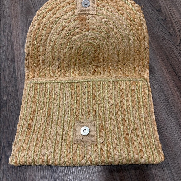 Mud Pie Jute Clutch With Tassels - Picture 5 of 6